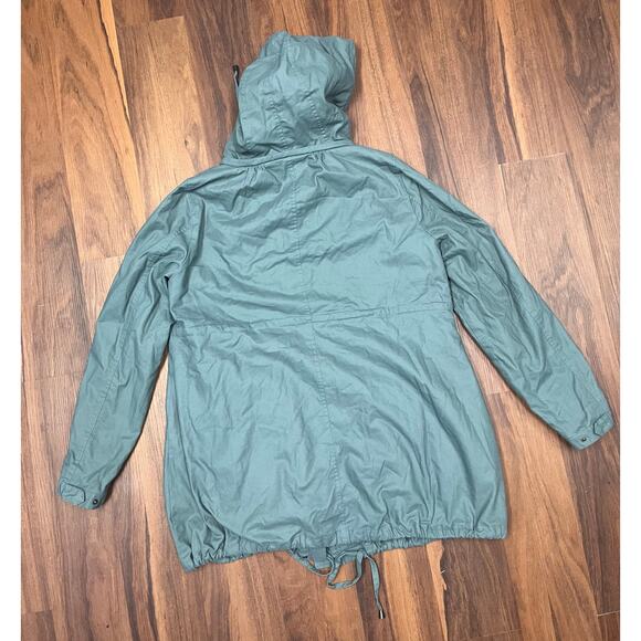 Garnet Hill Green Sherpa Lined 2-in-1 Parka Coat Women’s 14 Utility Chore Barn - Picture 8 of 11